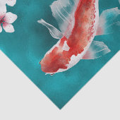 Japanse Koi Fish, Cherry Blossom Japan Tissuepapier (Detail)