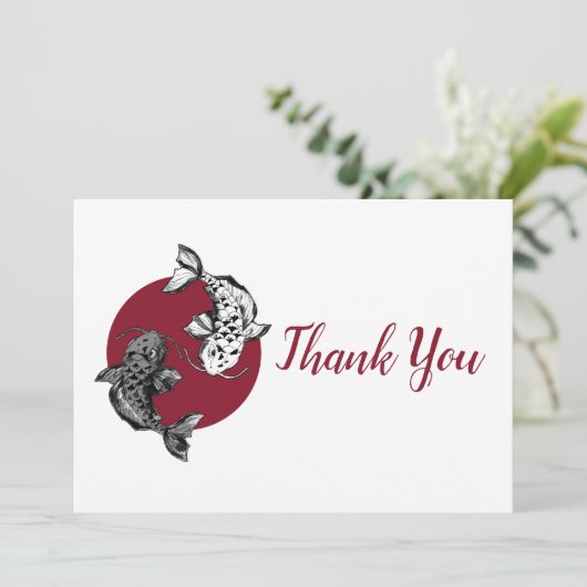 Japanse Koi Fish Circle Bedankkaart (Staand voorkant)