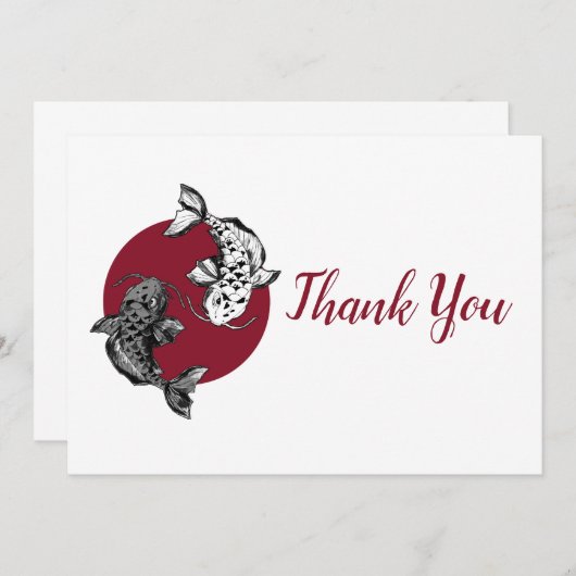 Japanse Koi Fish Circle Bedankkaart (Voorkant / Achterkant)