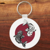 Japanse Koi Fish Circle Sleutelhanger (Voorkant)