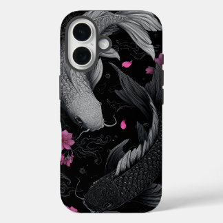 Japanse Koi Fish Donkere modus iPhone 16 Hoesje
