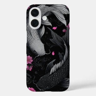 Japanse Koi Fish Donkere modus iPhone 16 Hoesje