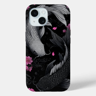 Japanse Koi Fish Donkere modus iPhone 15 Case