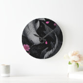 Japanse Koi Fish Donkere modus Grote Klok (Huis)