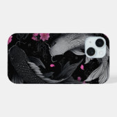 Japanse Koi Fish Donkere modus iPhone 15 Case (Achterkant horizontaal)