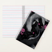 Japanse Koi Fish Donkere modus Notitieboek (Binnen)