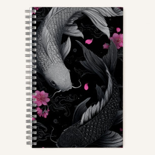 Japanse Koi Fish Donkere modus Notitieboek