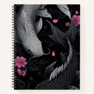 Japanse Koi Fish Donkere modus Notitieboek