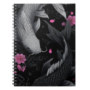 Japanse Koi Fish Donkere modus Notitieboek