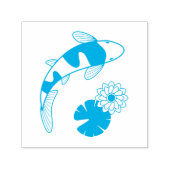 Japanse Koi Fish en Water Lily Zelfinktende Stempel (Design)