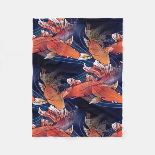 Japanse Koi Fish Fleece Deken (Voorkant)