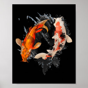 Japanse Koi Fish I Koi Carp Pond Japan Tattoo Poster