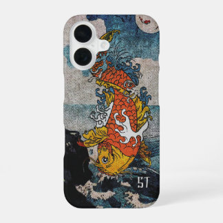 Japanse Koi Fish Moonlit Leap kunstwerk iPhone 16 Hoesje