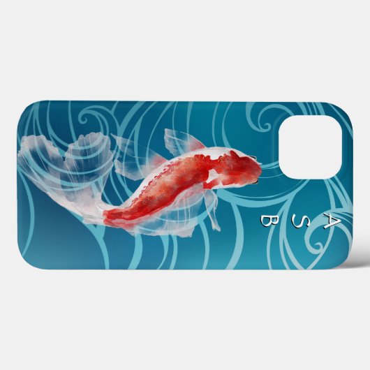 Japanse Koi Fish Oriental Blue Waves Japan Case-Mate iPhone Case (Achterkant (horizontaal))