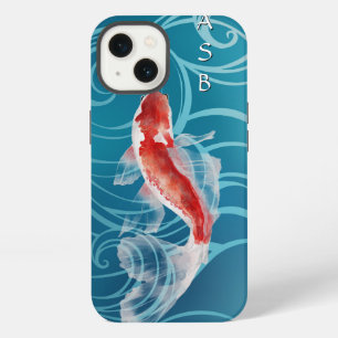 Japanse Koi Fish Oriental Blue Waves Japan iPhone 13 Hoesje