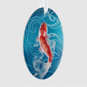 Japanse Koi Fish Oriental Waves Japan Kerstmis Ornament (voorkant)