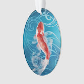 Japanse Koi Fish Oriental Waves Japan Kerstmis Ornament (voorkant)