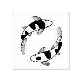 Japanse Koi Fish Pair Rubberstempel (Afrduk)