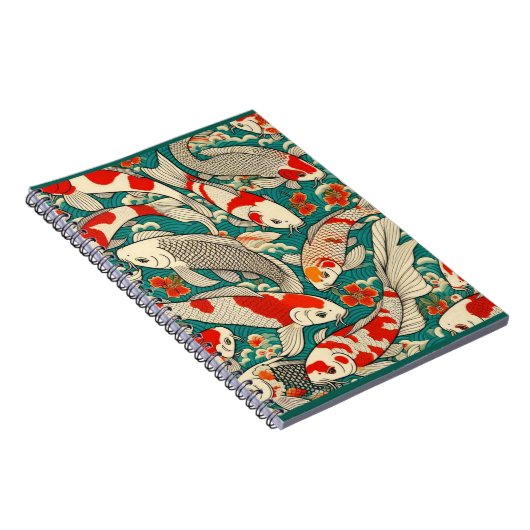  Japanse Koi Fish Pattern Painting Notitieboek (Rechterzijde)