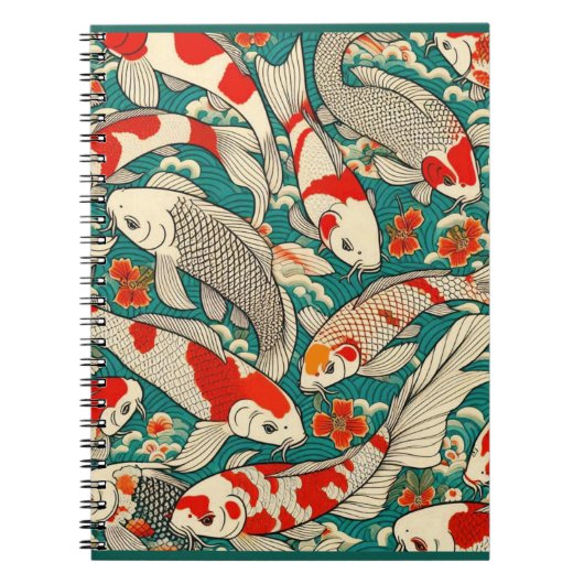  Japanse Koi Fish Pattern Painting Notitieboek (Voorkant)