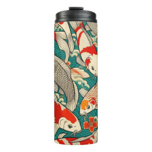 Japanse Koi Fish Pattern Painting Thermosbeker