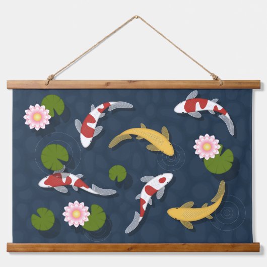 Japanse Koi Fish Pond 2 Hangend Wandkleed (Voorkant)