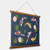 Japanse Koi Fish Pond 2 Hangend Wandkleed (Gebogen)