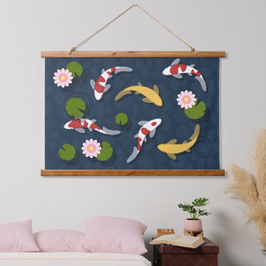 Japanse Koi Fish Pond 2 Hangend Wandkleed (Slaapkamer)