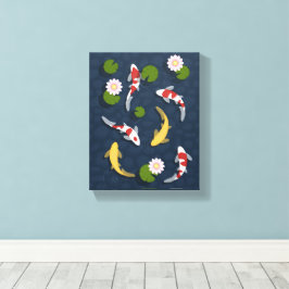 Japanse Koi Fish Pond 3 Canvas Afdruk