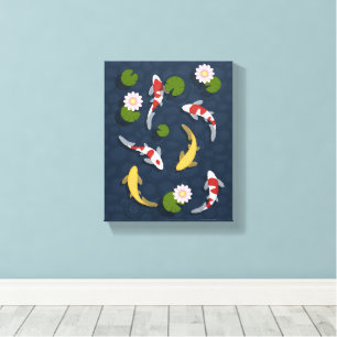Japanse Koi Fish Pond 3 Canvas Afdruk