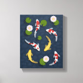 Japanse Koi Fish Pond 3 Canvas Afdruk (Voorkant)
