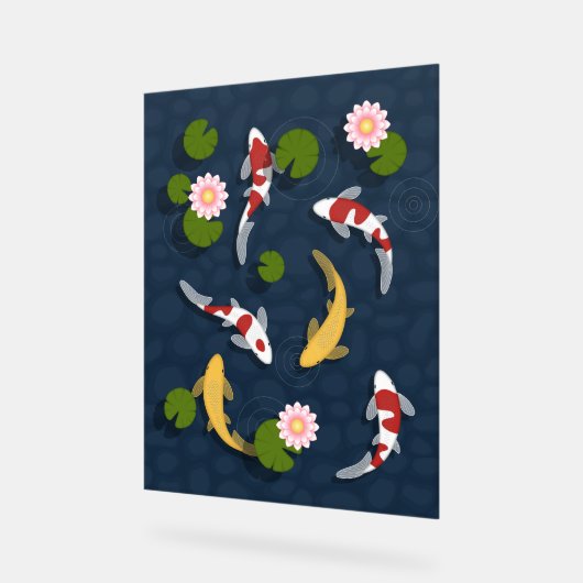 Japanse Koi Fish Pond Acryl Bord (Hoek)