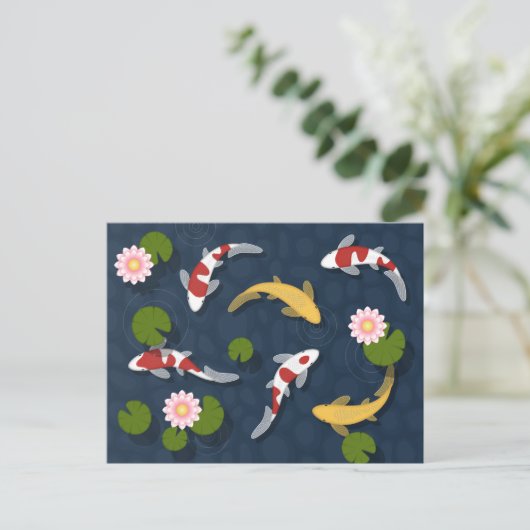Japanse Koi Fish Pond Briefkaart (Staand voorkant)