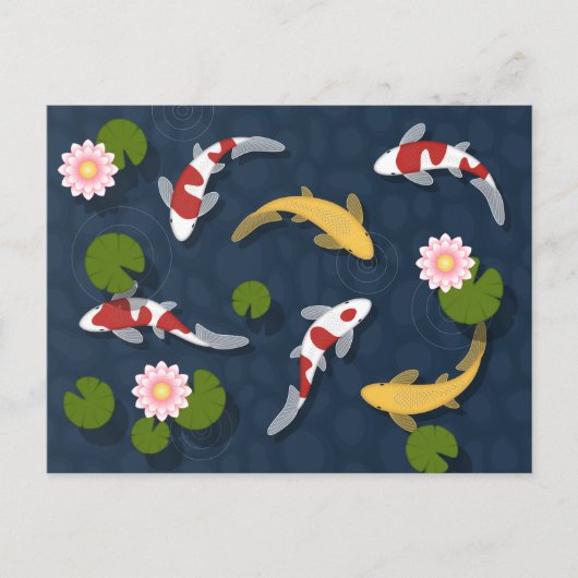 Japanse Koi Fish Pond Briefkaart (Voorkant)