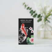 Japanse Koi Fish Pond, Cherry Blossom Natural Visitekaartje (Staand voorkant)