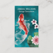 Japanse Koi Fish Pond, Cherry Blossom Natural Visitekaartje (Voorkant)