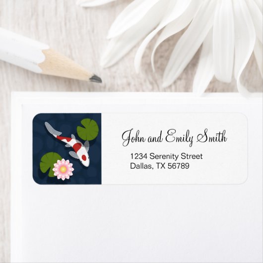 Japanse Koi Fish Pond Etiket (Insitu)