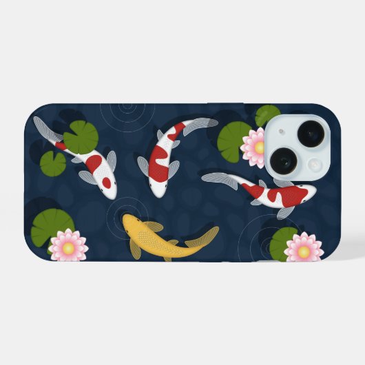 Japanse Koi Fish Pond iPhone 15 Case (Achterkant horizontaal)