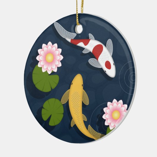Japanse Koi Fish Pond Keramisch Ornament (Links)