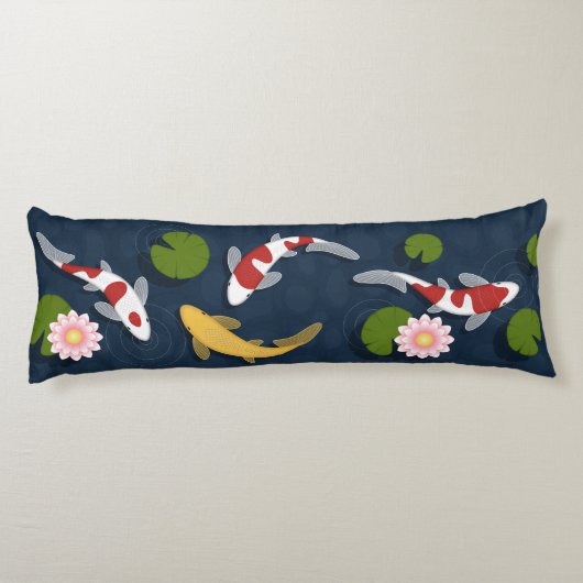 Japanse Koi Fish Pond Lichaamskussen (Achterkant)