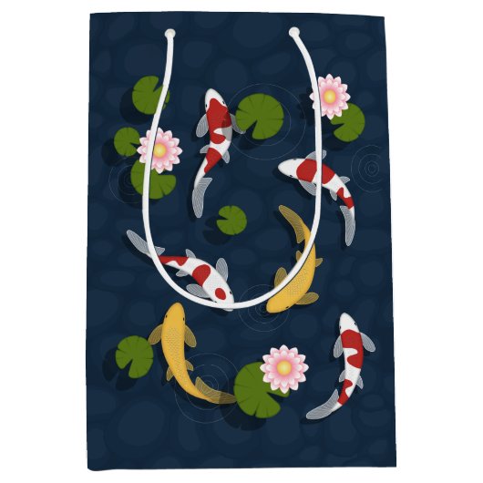 Japanse Koi Fish Pond Medium Cadeauzakje (Voorkant)