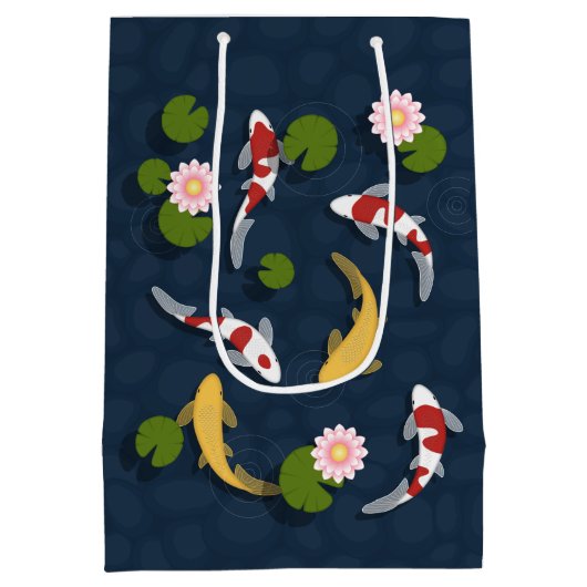 Japanse Koi Fish Pond Medium Cadeauzakje (Achterkant)