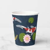 Japanse Koi Fish Pond Papieren Bekers (Achterkant)