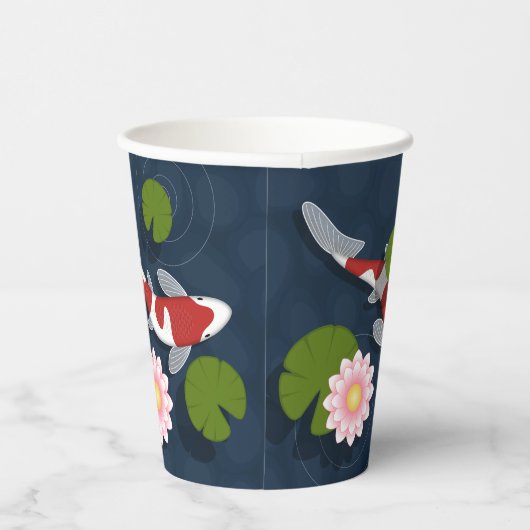 Japanse Koi Fish Pond Papieren Bekers (Rechts)