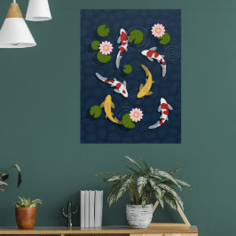 Japanse Koi Fish Pond Poster