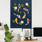 Japanse Koi Fish Pond Poster (Thuiskantoor)