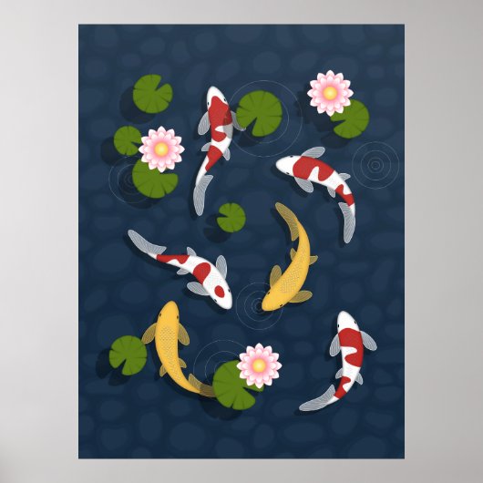 Japanse Koi Fish Pond Poster (Voorkant)