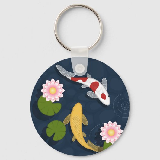 Japanse Koi Fish Pond Sleutelhanger (Achterkant)