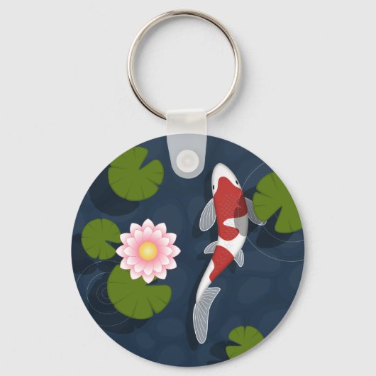 Japanse Koi Fish Pond Sleutelhanger (Voorkant)