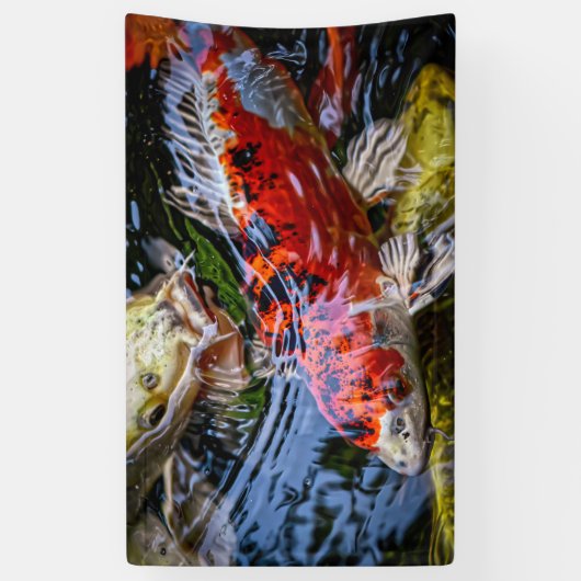 Japanse Koi Fish Pond Spandoek (Verticaal)